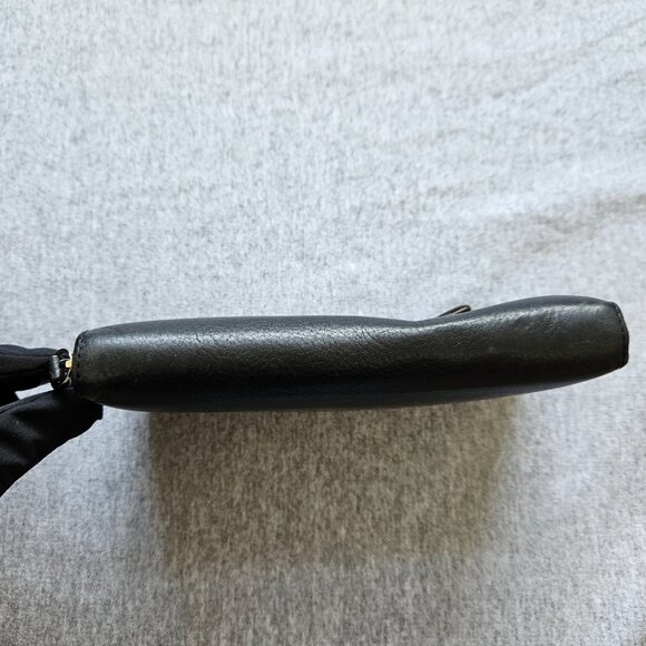 Kate Spade Zip Around Leather Wallet Organize Black White Bow Gold Accents - Picture 7 of 16